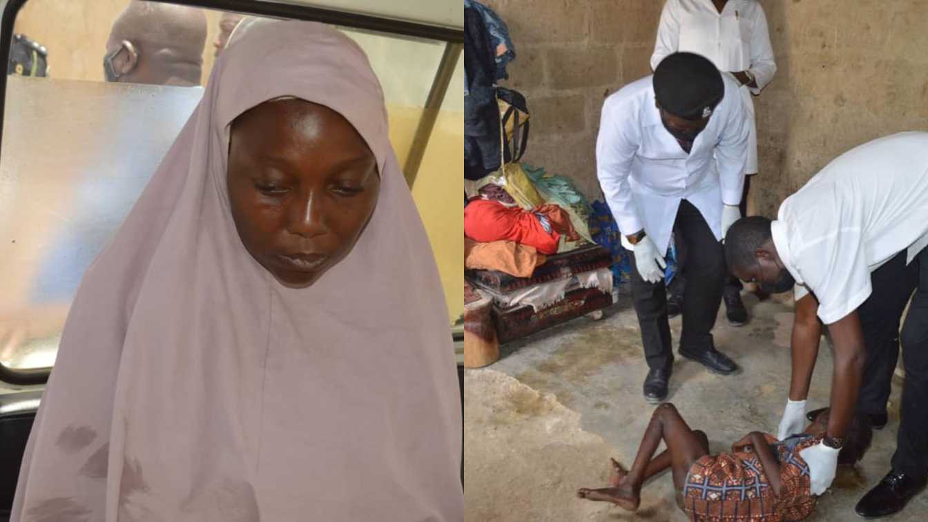 PHOTOS: Dad flees as police arrest Kano mom for locking daughter, 15, inside room for 10 years