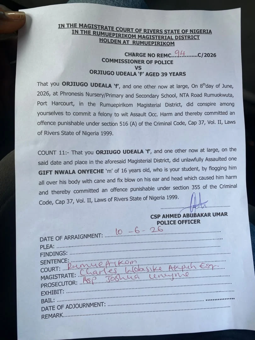 Rivers school proprietress arraigned over alleged assault of student