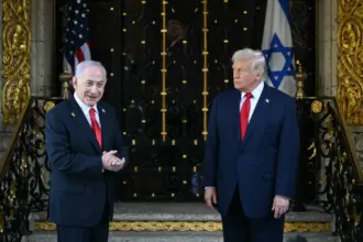 Benjamin Netanyahu departing Israel ahead of his meeting with Donald Trump at the White House