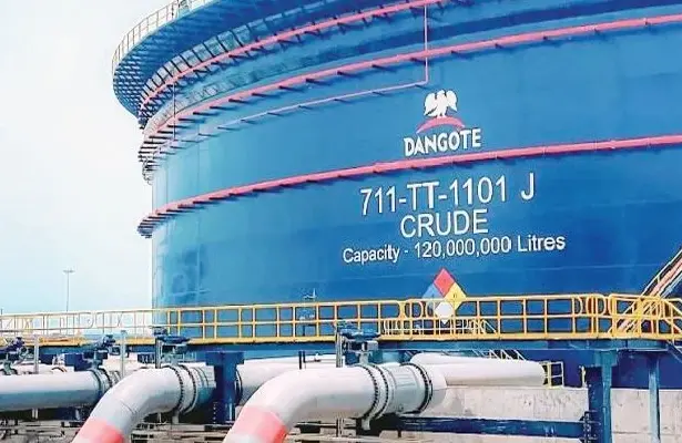 Dangote Petroleum Refinery facility after restoring naira petrol sales to marketers