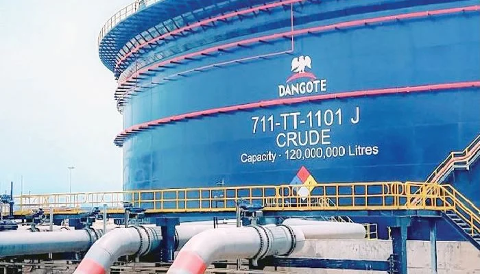 Dangote Petroleum Refinery facility after restoring naira petrol sales to marketers