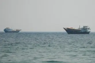Donald Trump speaking on the Strait of Hormuz cargo fee and Iran port blockade