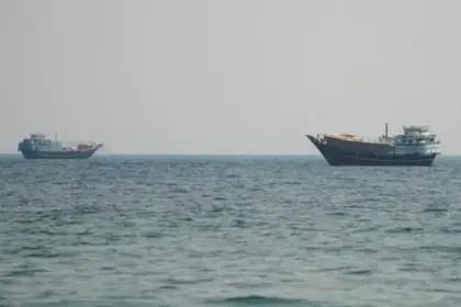 Donald Trump speaking on the Strait of Hormuz cargo fee and Iran port blockade
