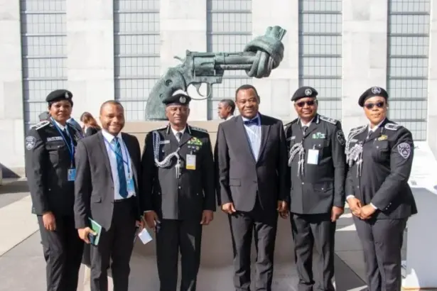 IGP representative speaking on public trust in policing at UN police summit