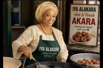 Presidency shares AI image of Remi Tinubu selling akara