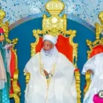First Lady Oluremi Tinubu meeting Sultan Muhammad Sa’ad Abubakar at his palace in Sokoto