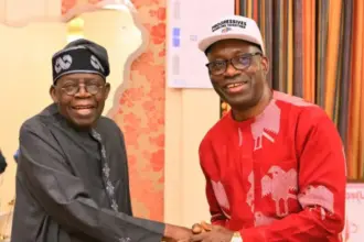 Governor Chukwuma Soludo praising President Bola Tinubu over Southeast road projects