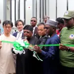 Power officials inaugurating new electricity transformers to strengthen the Lagos transmission network