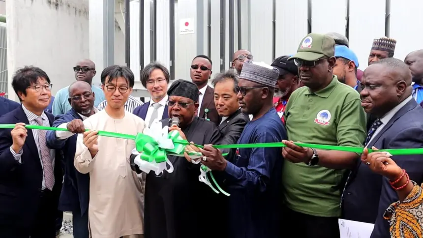 Power officials inaugurating new electricity transformers to strengthen the Lagos transmission network