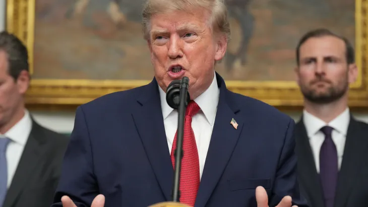 US President Donald Trump announces tougher economic pressure against Iran