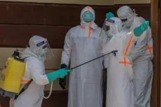 Health workers responding to the worsening Ebola outbreak in DR Congo
