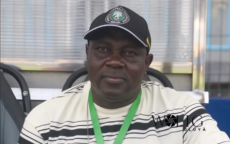 Super Falcons head coach Justin Madugu speaking before his exit from the national team