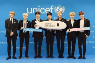 BTS singer Jimin during a concert as fans raise money for children battling cancer