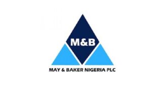 May and Baker Nigeria logo as the company warns investors about a fraudulent investment scheme