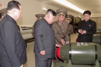 North Korean leader Kim Jong Un inspecting nuclear weapons as South Korea estimates Pyongyang’s stockpile