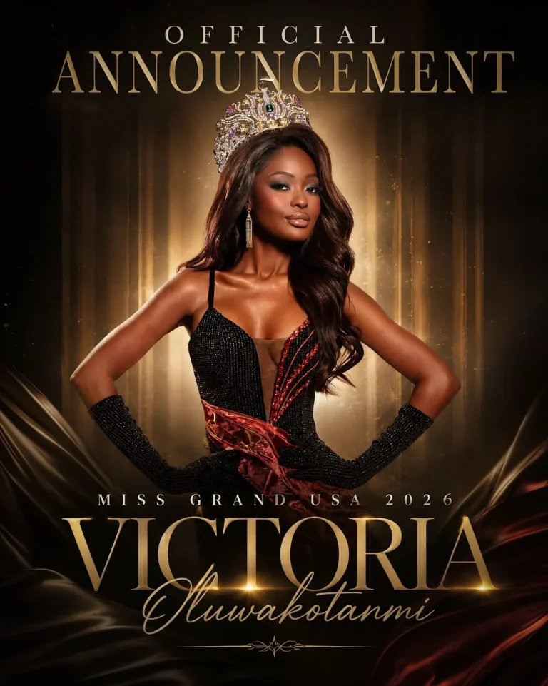 Nigerian-American beauty queen Victoria Oluwakotanmi wearing the Miss Grand USA 2026 crown