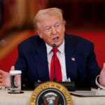 US President Donald Trump speaking about Iran’s nuclear programme