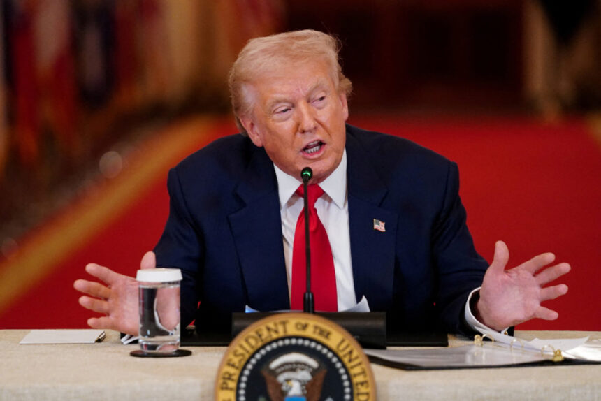 US President Donald Trump speaking about Iran’s nuclear programme