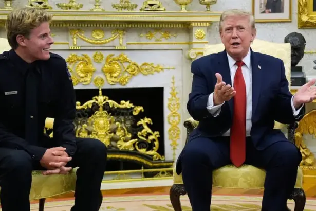 Donald Trump hosts teenage lifeguard Ryder Williams at the White House