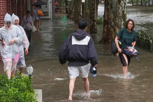 Heavy rain and flooding in eastern China after Typhoon Dolphin forced more than one million people from their homes