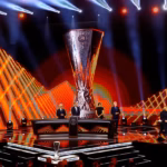 Europa League trophy during the 2026/27 league-phase draw