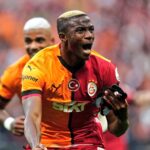 Victor Osimhen celebrates after scoring for Galatasaray against Erzurum FK