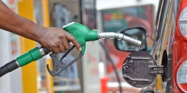 Fuel nozzle at a filling station following Dangote Refinery’s petrol and diesel price reduction