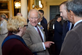 King Charles III ahead of a meeting with global artificial intelligence executives