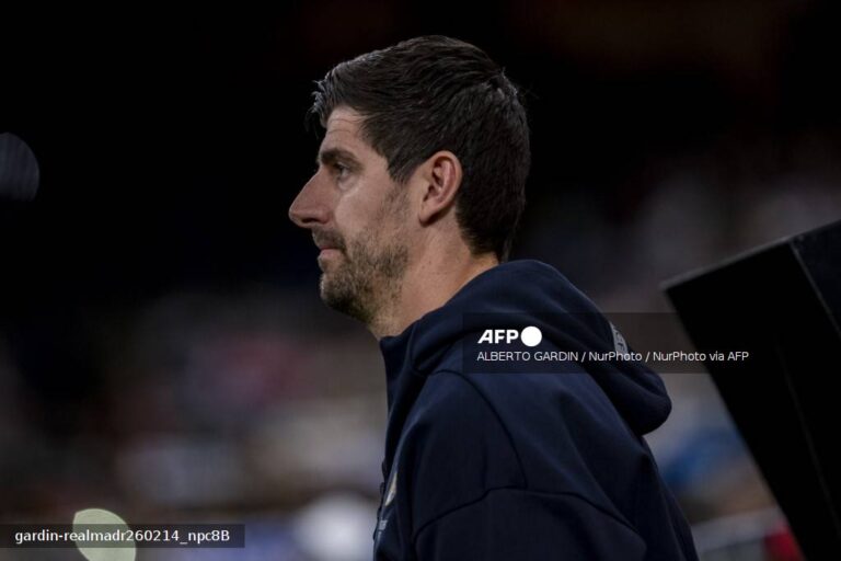 Thibaut Courtois in action for Belgium before putting his international career on hold
