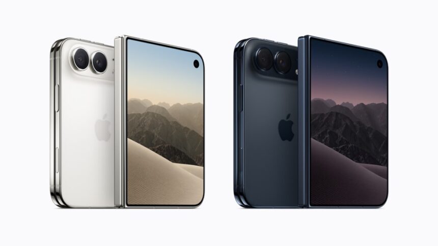 Apple CEO John Ternus unveiling the company’s first foldable iPhone Duo
