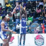 Rivers Hoopers celebrate winning the 2026 Nigeria Premier Basketball League title