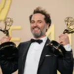 Matthew Rhys celebrating his wins at the 2026 Emmy Awards