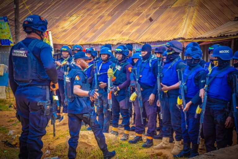 NSCDC operatives as 37 suspected illegal miners die in custody in Niger State