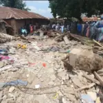 Emergency responders at the scene of a collapsed three-storey building in Ilorin, Kwara State