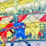 Bayelsa athletes and officials celebrating victory at the Sunday Dare National MMA Championship