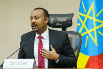 Ethiopian Prime Minister Abiy Ahmed following his reappointment by parliament