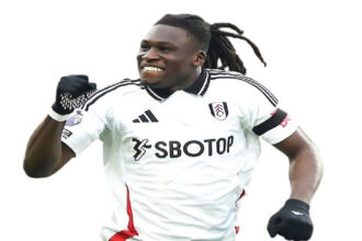 Calvin Bassey playing for Fulham in the Premier League