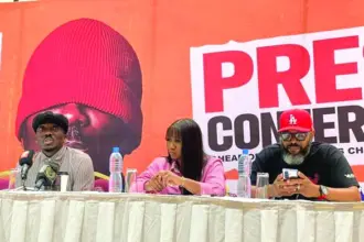 Nigerian comedian Bovi Ugboma promoting Guilty As Charged