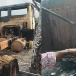 Burnt shops and vehicles after tanker fire in Odukpani, Cross River
