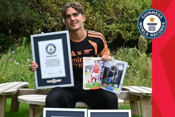 Arsenal teenager Max Dowman receives three Guinness World Records certificates