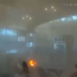 Surveillance footage captures an explosion at Riyadh airport following a Houthi missile strike