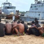 Nigerian Navy personnel during operation against crude oil theft