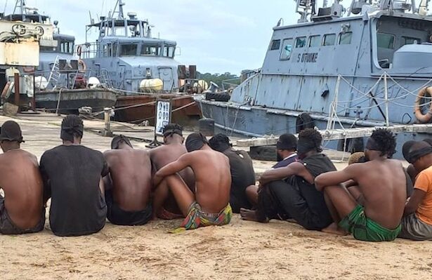 Nigerian Navy personnel during operation against crude oil theft