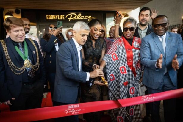 Sadiq Khan and Mo Abudu at the opening of EbonyLife Place London