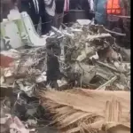 Wreckage of Nigerian Air Force aircraft following the fatal Ondo State crash