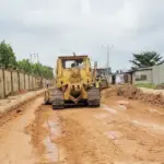 Unfinished road rehabilitation project along Ogunrombi Street in Idimu, Lagos