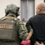 US Immigration and Customs Enforcement officers during an operation