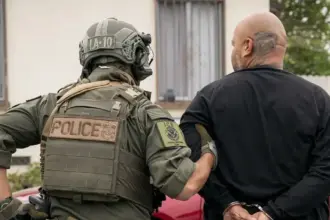 US Immigration and Customs Enforcement officers during an operation