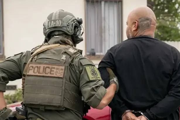 US Immigration and Customs Enforcement officers during an operation