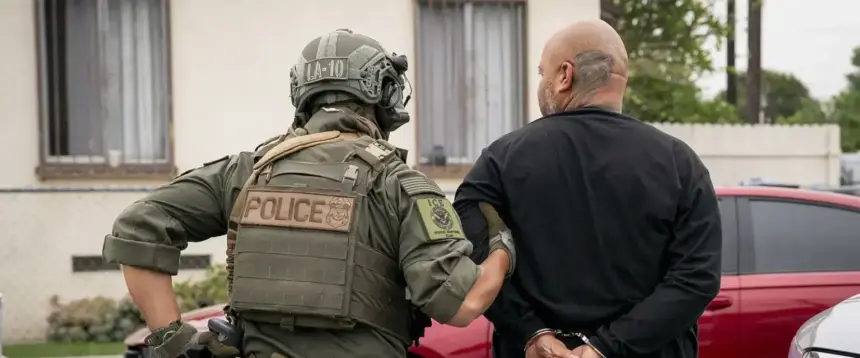 US Immigration and Customs Enforcement officers during an operation